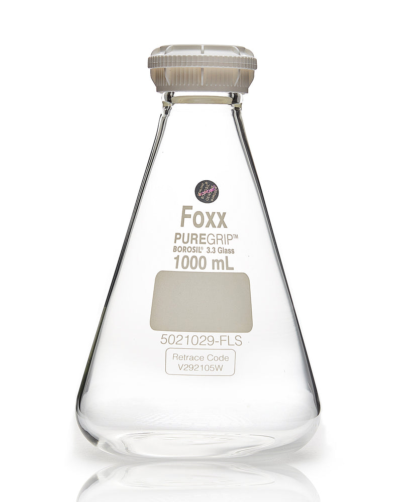 PUREGRIP Erlenmeyer / Conical Flasks with GL45 Screw Cap - LabShopNow.com