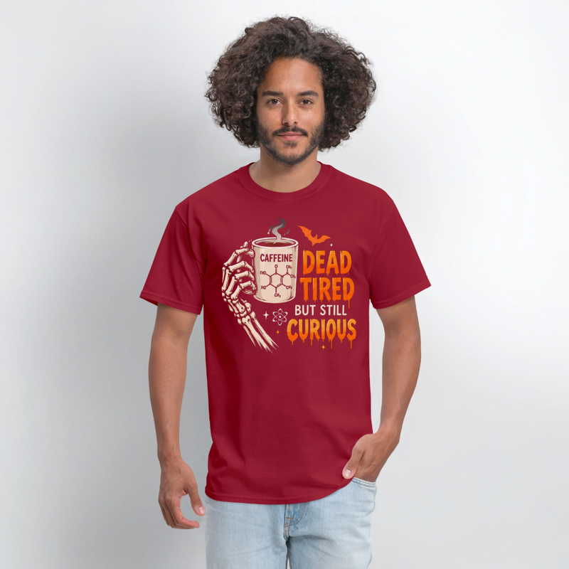 Dead Tired But Still Curious Halloween Men's T-Shirt - true red