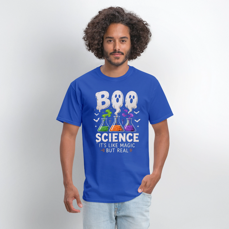 BOO SCIENCE HALLOWEEN Men's T-Shirt - royal blue