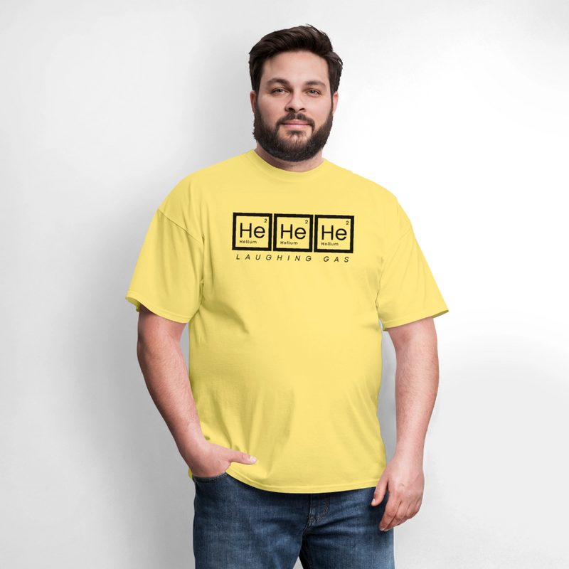 He He He - Helium - Laughing Gas - Men's T-Shirt | GILDAN 5000 - cornsilk
