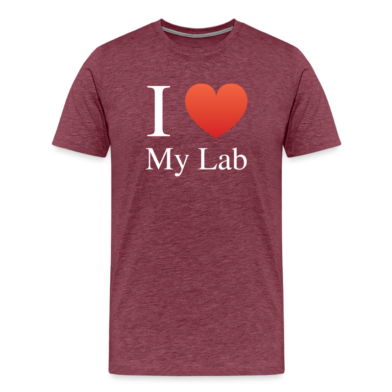 "I Love My Lab" - Men's Premium T-Shirt - heather burgundy