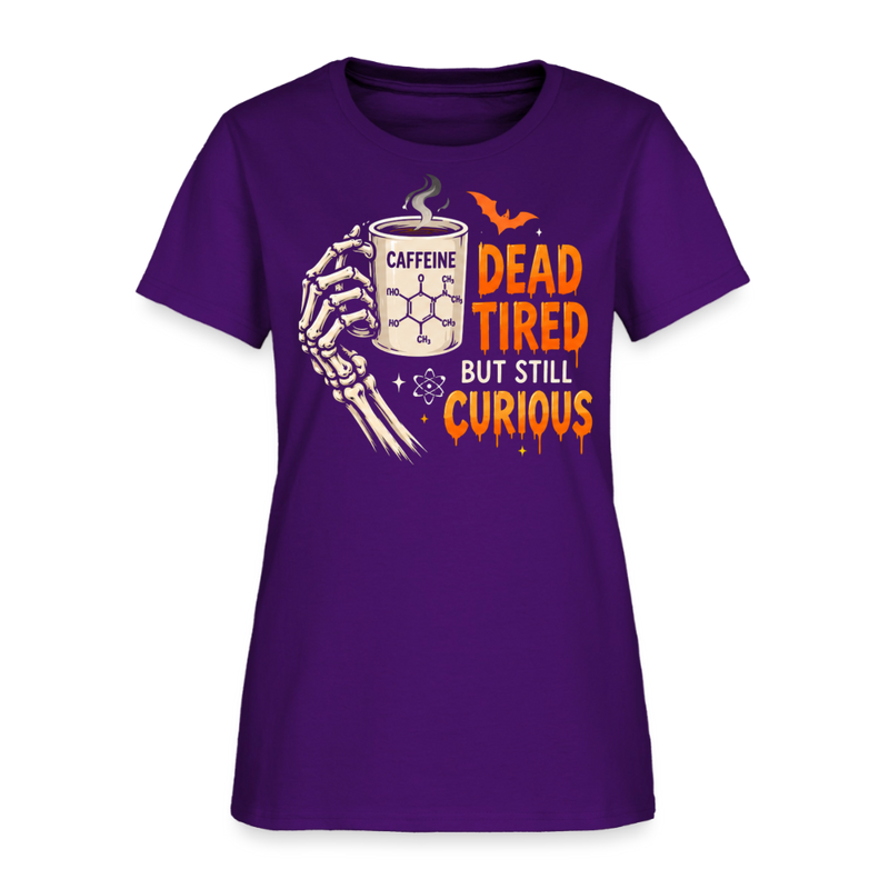 Dead Tired But Still Curios Halloween Women's T-Shirt - purple