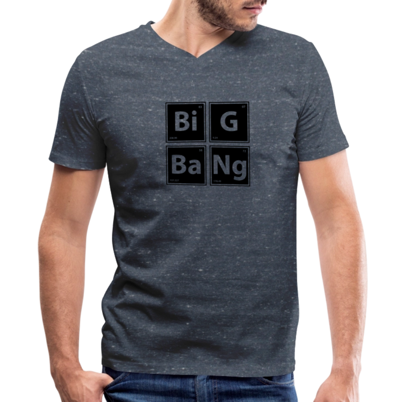 Men's V-Neck T-Shirt - heather navy