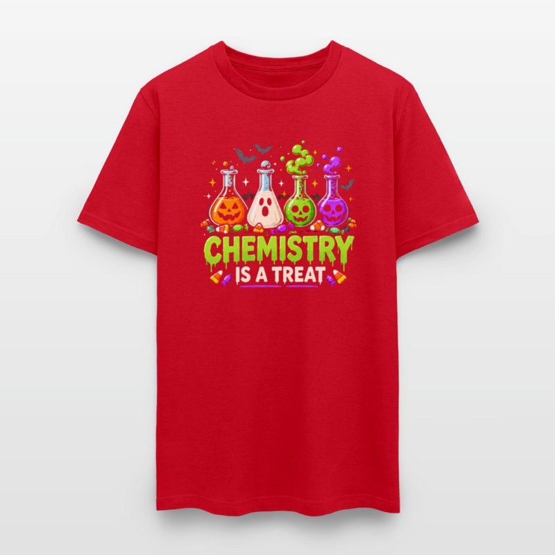 Chemistry is a Treat Halloween Men's T-Shirt - red