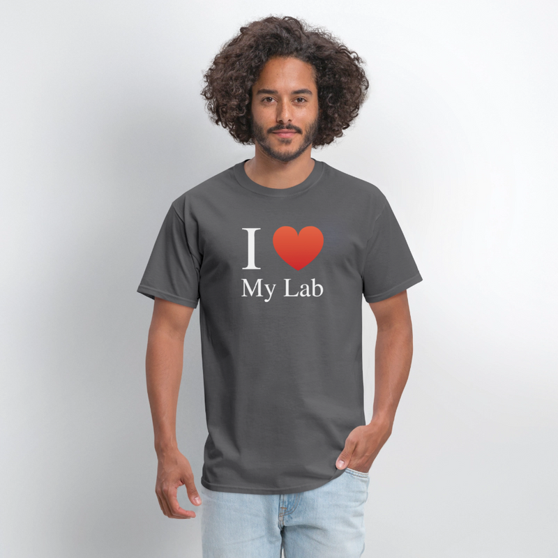"I Love My Lab" - Men's T-Shirt | GILDAN 5000 - charcoal