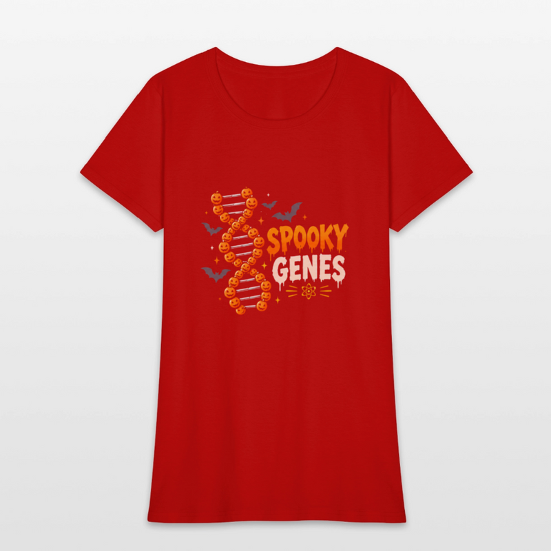 Spooky Genes Halloween Women's T-Shirt - red