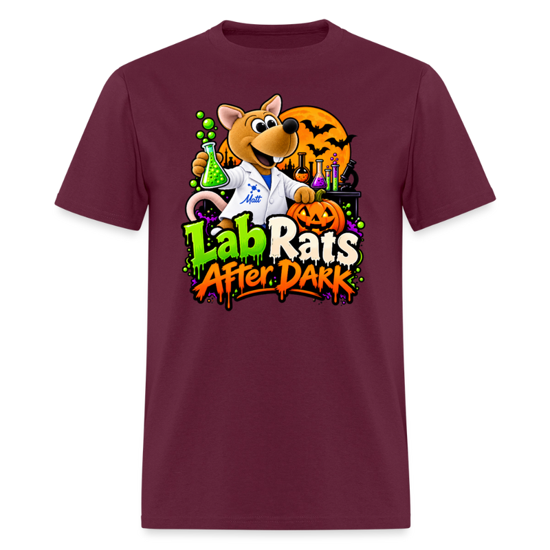 Matt - Lab Rats after Dark - Halloween Men's T-Shirt - burgundy