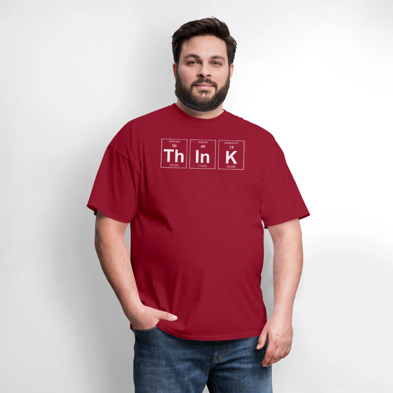 "Think" - Men's T-Shirt | GILDAN 5000 - dark red