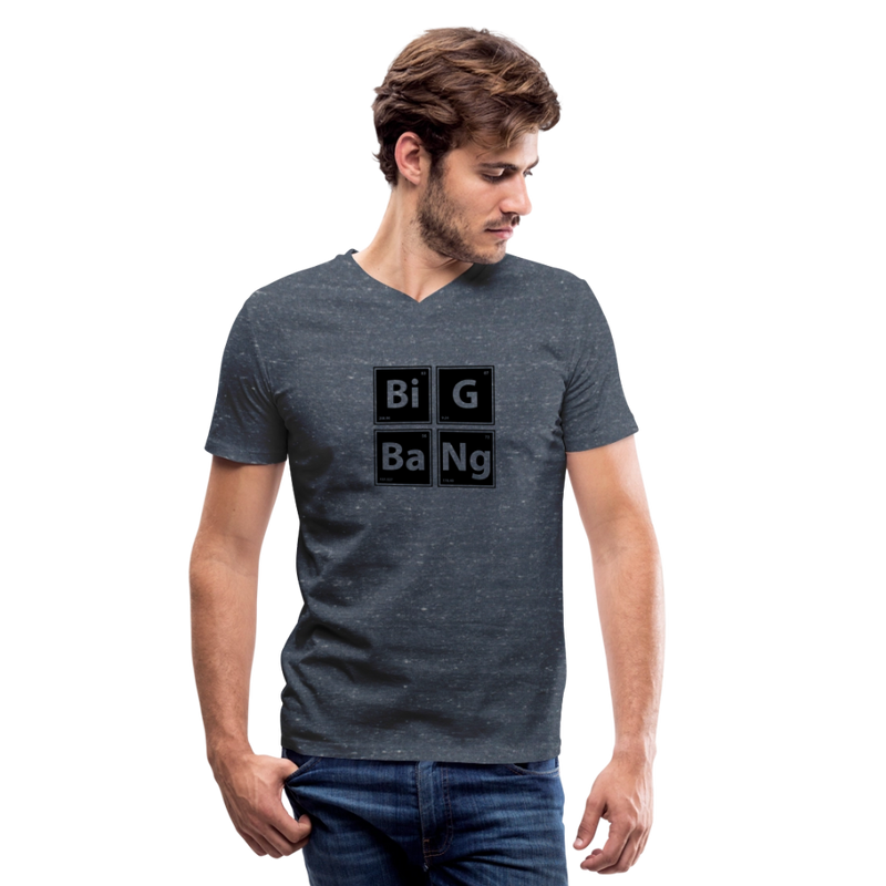 Men's V-Neck T-Shirt - heather navy