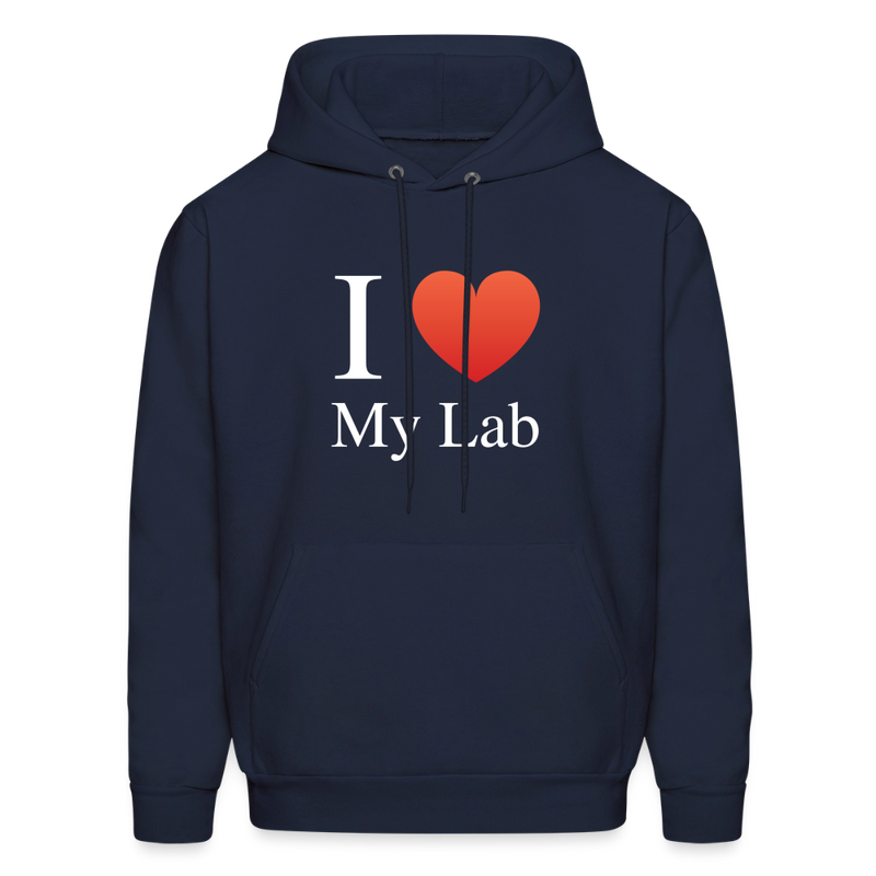"I Love My Lab" - Men's Hoodie - navy