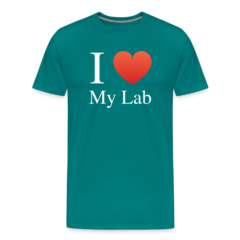 "I Love My Lab" - Men's Premium T-Shirt - teal