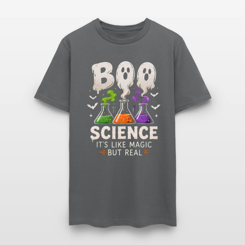 BOO SCIENCE HALLOWEEN Men's T-Shirt - charcoal