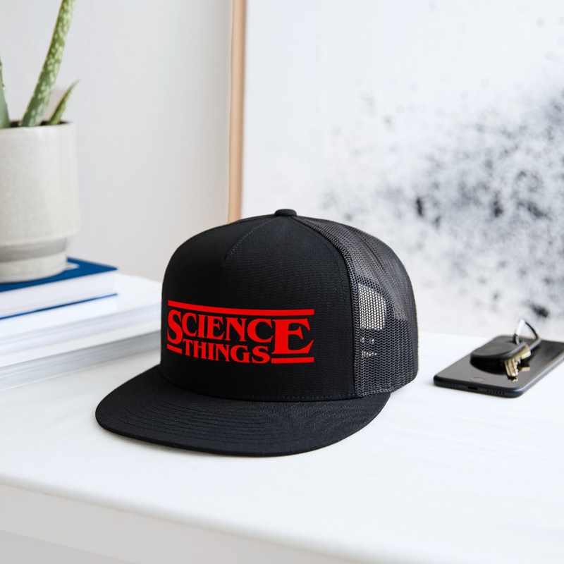 Science Things Halloween Trucker Hat - black/black