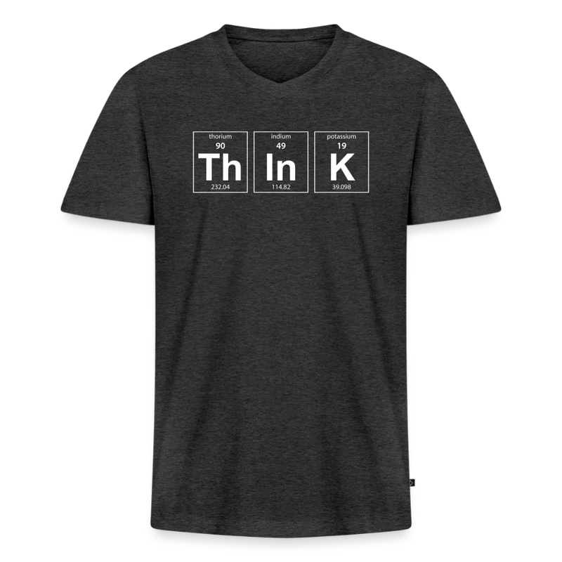 "Think" - Men's V-Neck T-Shirt - heather anthracite