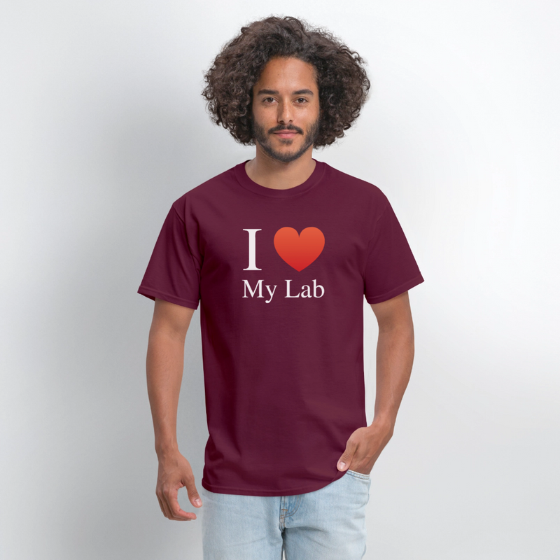 "I Love My Lab" - Men's T-Shirt | GILDAN 5000 - burgundy