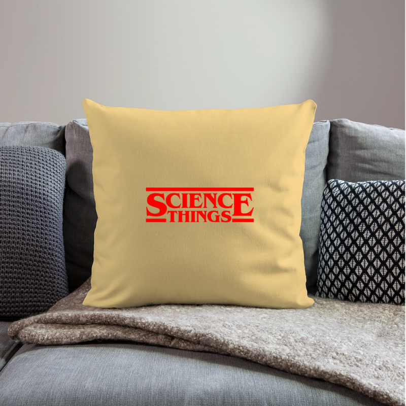 Science Things Halloween Throw Pillow Cover 18” x 18” - washed yellow