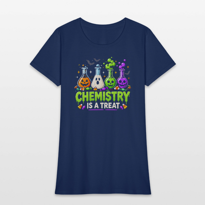 Chemistry is a Treat Halloween Women's T-Shirt - blue dusk