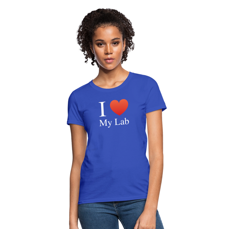 "I Love My Lab" - Women's T-Shirt - royal blue