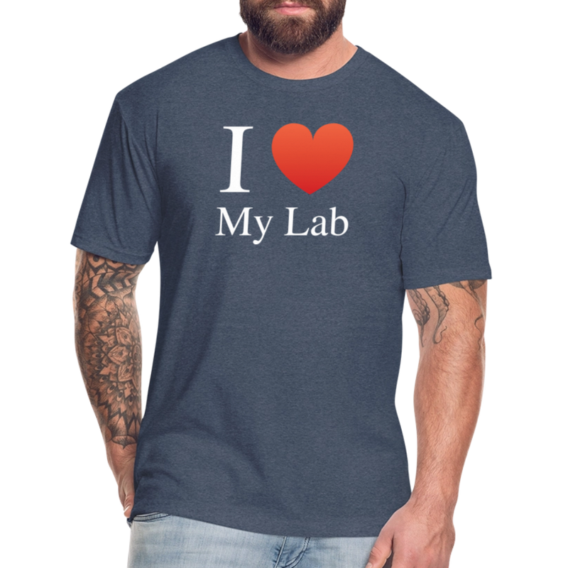 Fitted Cotton/Poly T-Shirt by Next Level - heather navy