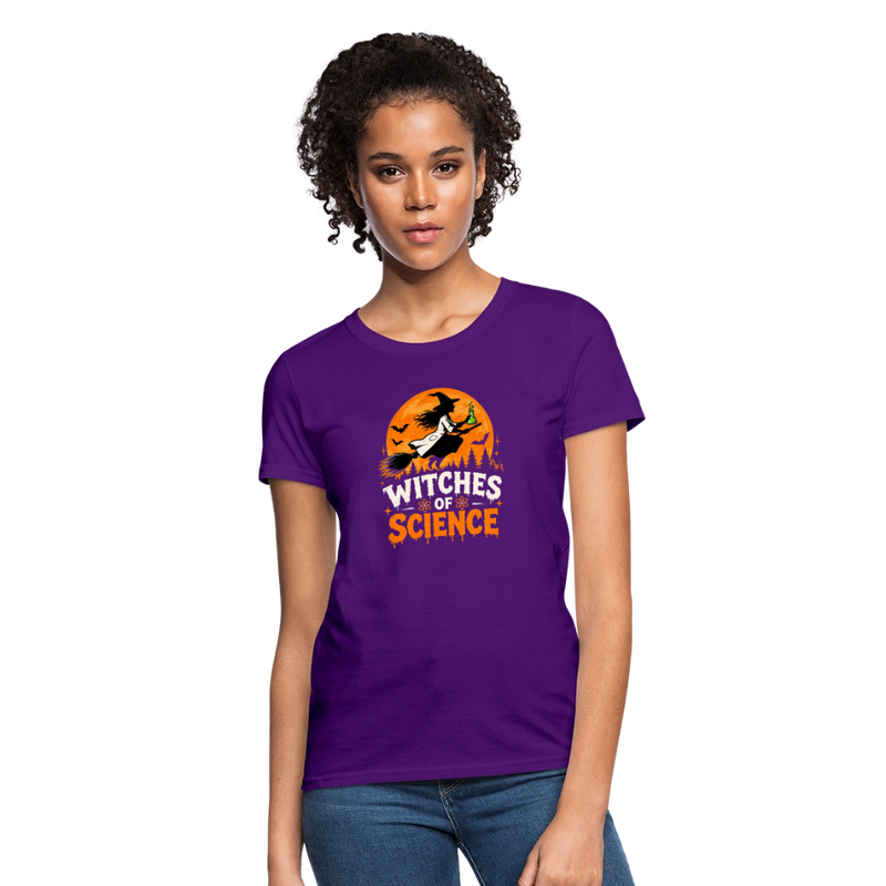 Witches of Science Halloween Women's T-Shirt - purple