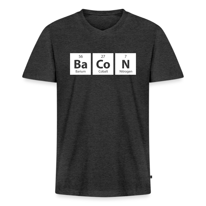 "BACON" - Funny Quotes - Men's V-Neck T-Shirt - heather anthracite