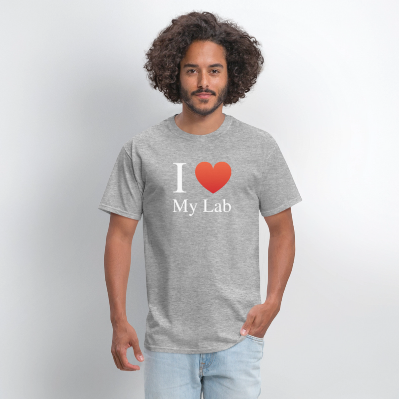 "I Love My Lab" - Men's T-Shirt | GILDAN 5000 - heather gray