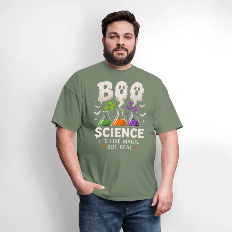 BOO SCIENCE HALLOWEEN Men's T-Shirt - military green
