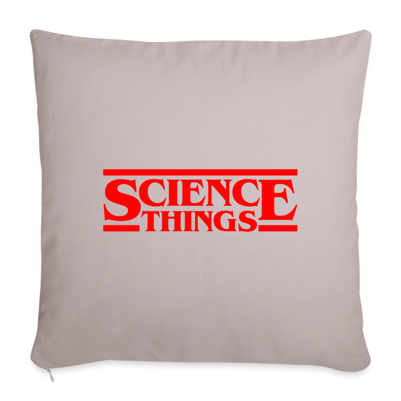 Science Things Halloween Throw Pillow Cover 18” x 18” - light taupe