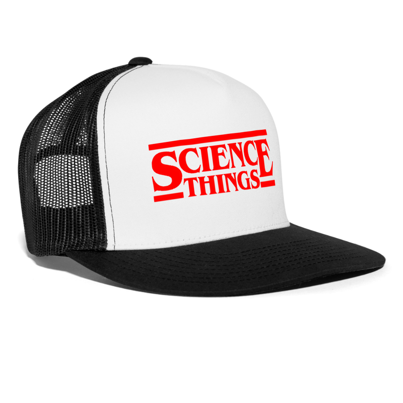 Science Things Halloween Trucker Hat - white/black
