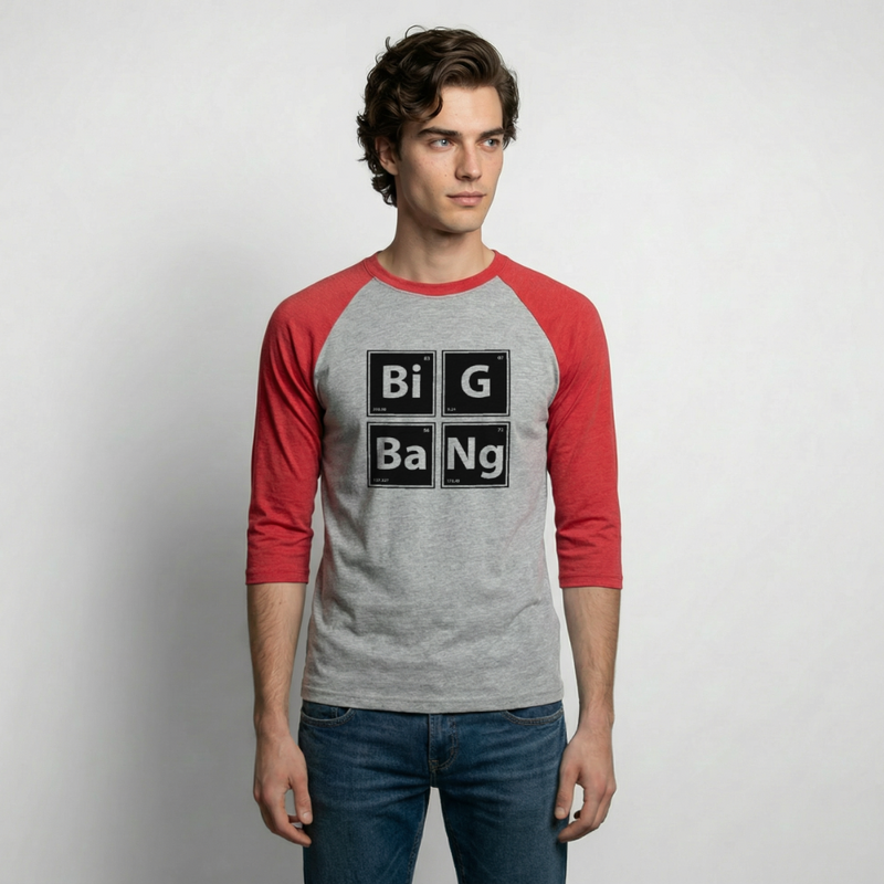 Baseball T-Shirt - heather gray/red