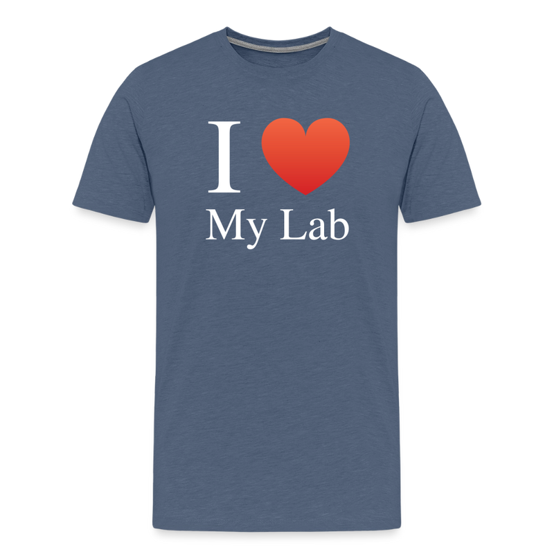 "I Love My Lab" - Men's Premium T-Shirt - heather blue