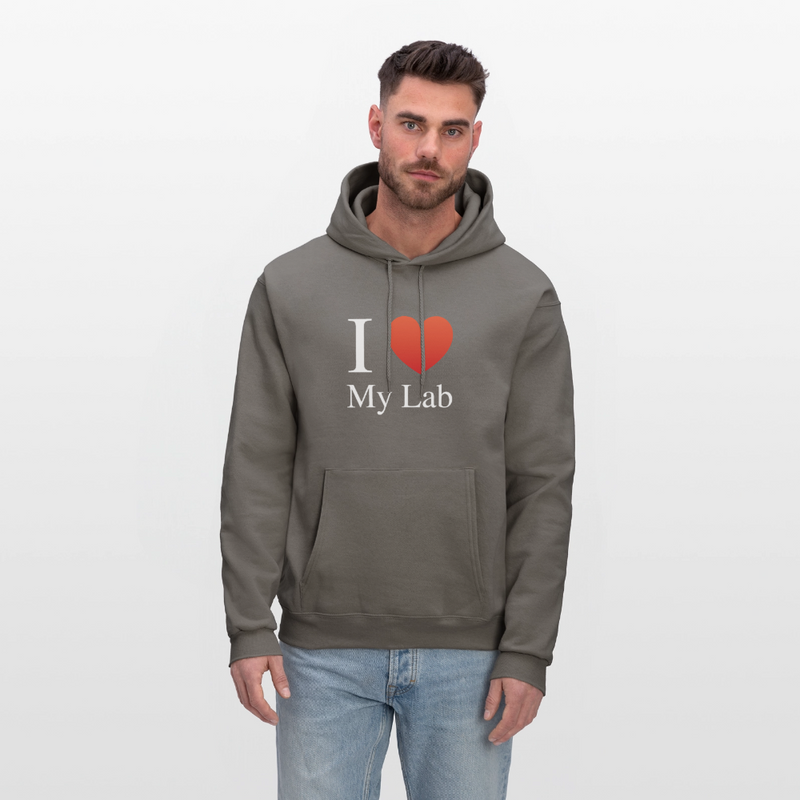 "I Love My Lab" - Men's Hoodie - asphalt gray