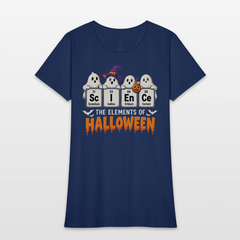 Elements of Science Halloween Women's T-Shirt - blue dusk