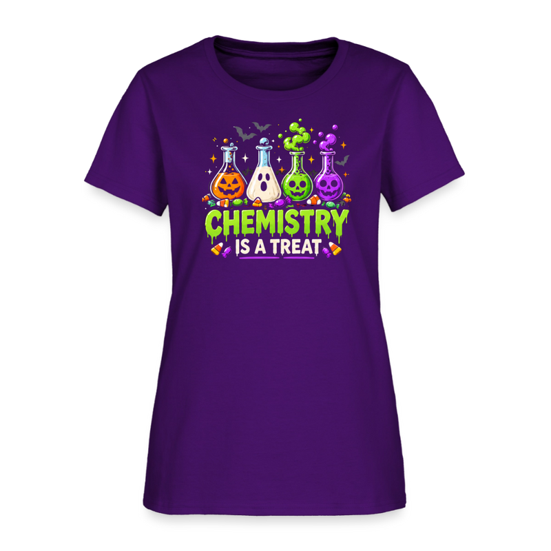 Chemistry is a Treat Halloween Women's T-Shirt - purple