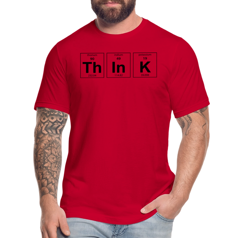 THINK - Unisex Jersey T-Shirt by Bella + Canvas - red