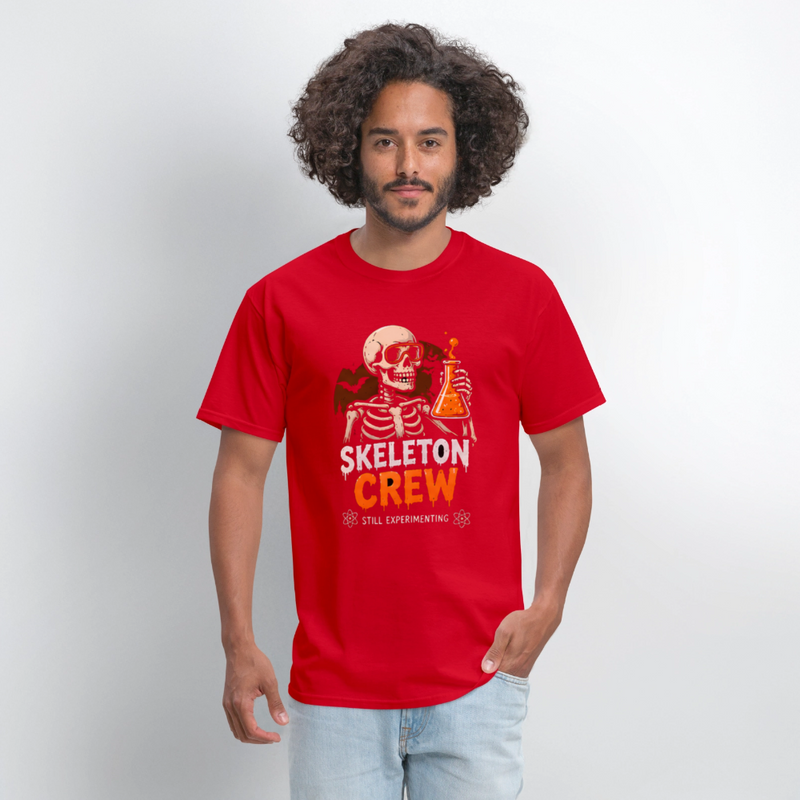 Skeleton Crew Halloween Men's T-Shirt - red