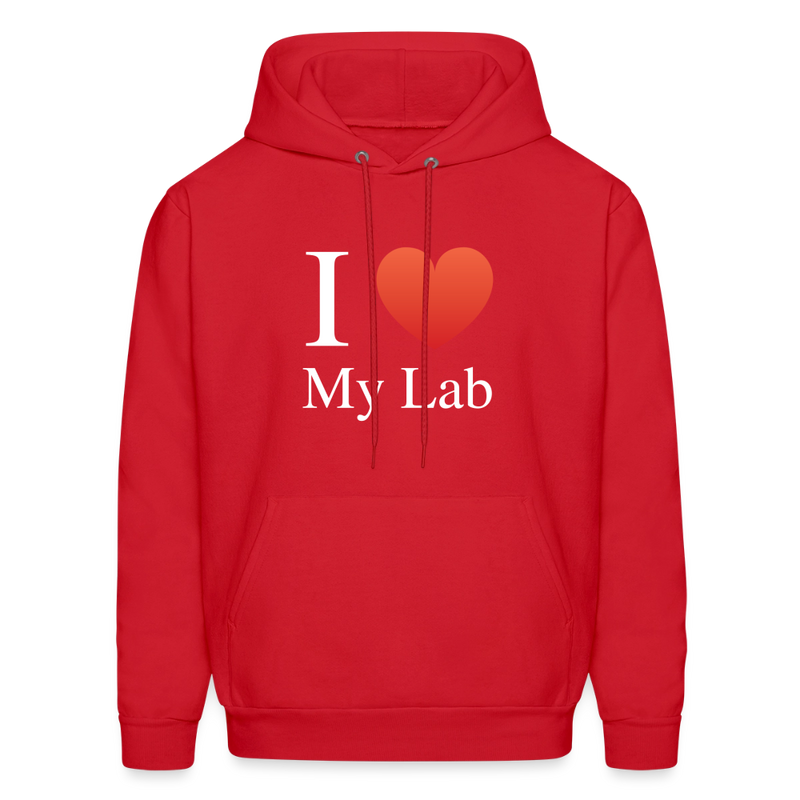 "I Love My Lab" - Men's Hoodie - red