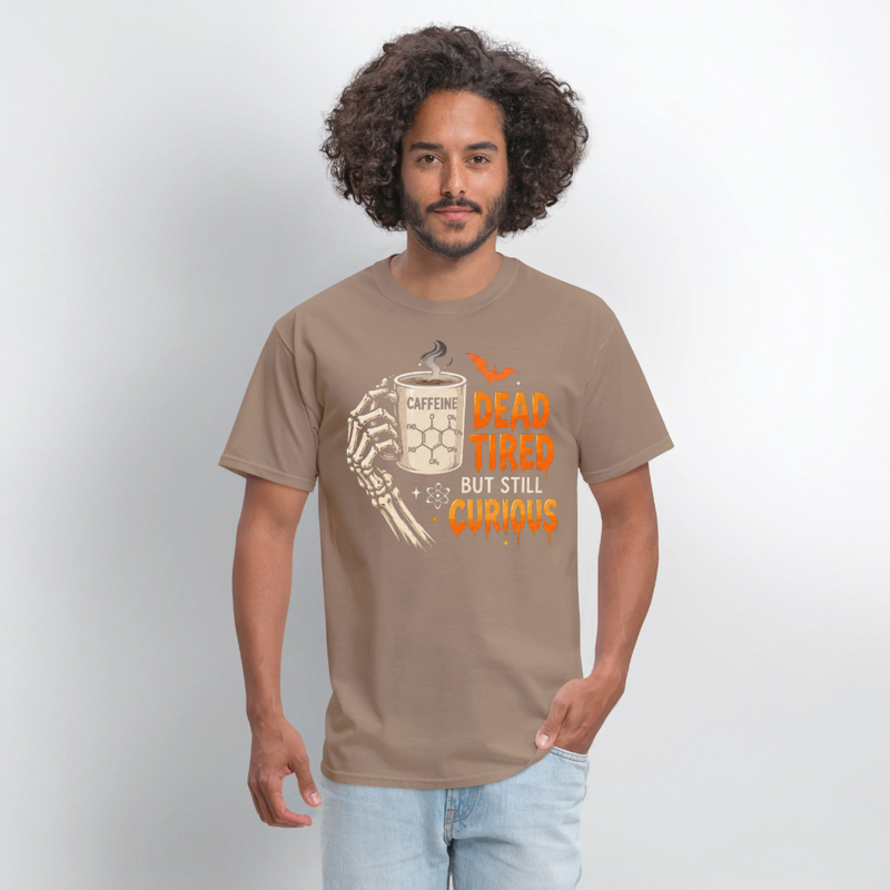 Dead Tired But Still Curious Halloween Men's T-Shirt - safari