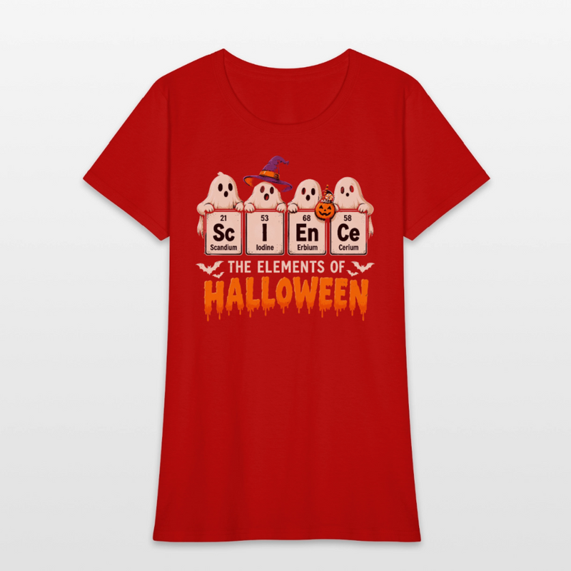 Elements of Science Halloween Women's T-Shirt - red