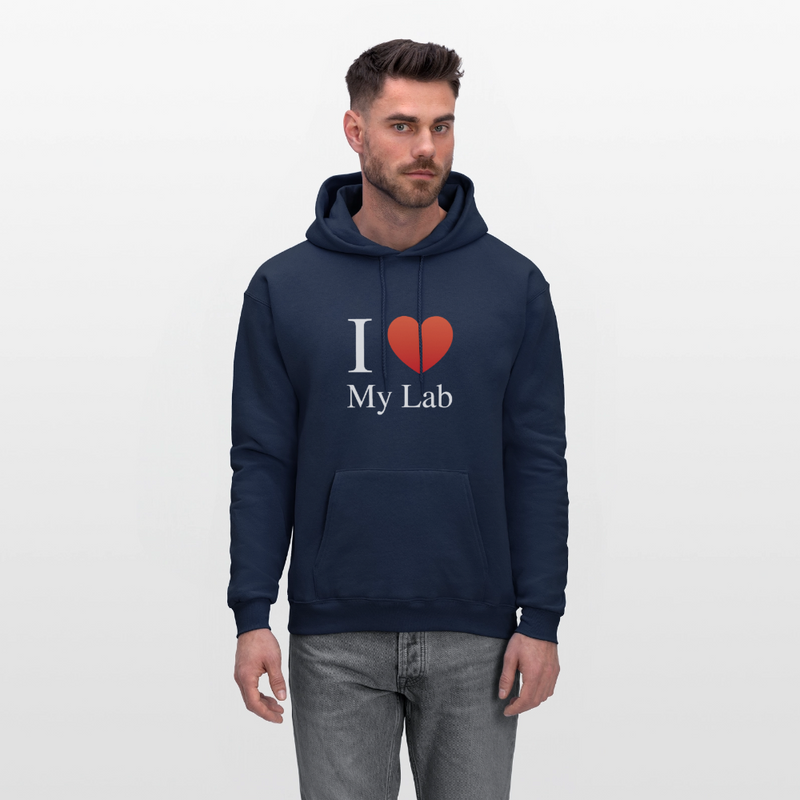 "I Love My Lab" - Men's Hoodie - navy