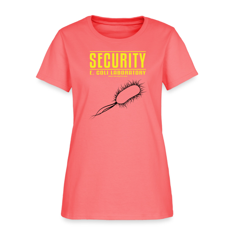"Security E. Coli Laboratory" - Women's T-Shirt - coral