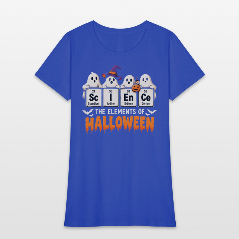 Elements of Science Halloween Women's T-Shirt - royal blue