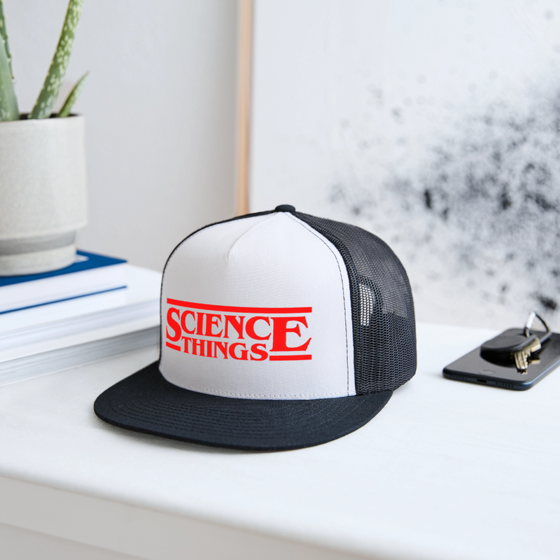 Science Things Halloween Trucker Hat - white/black