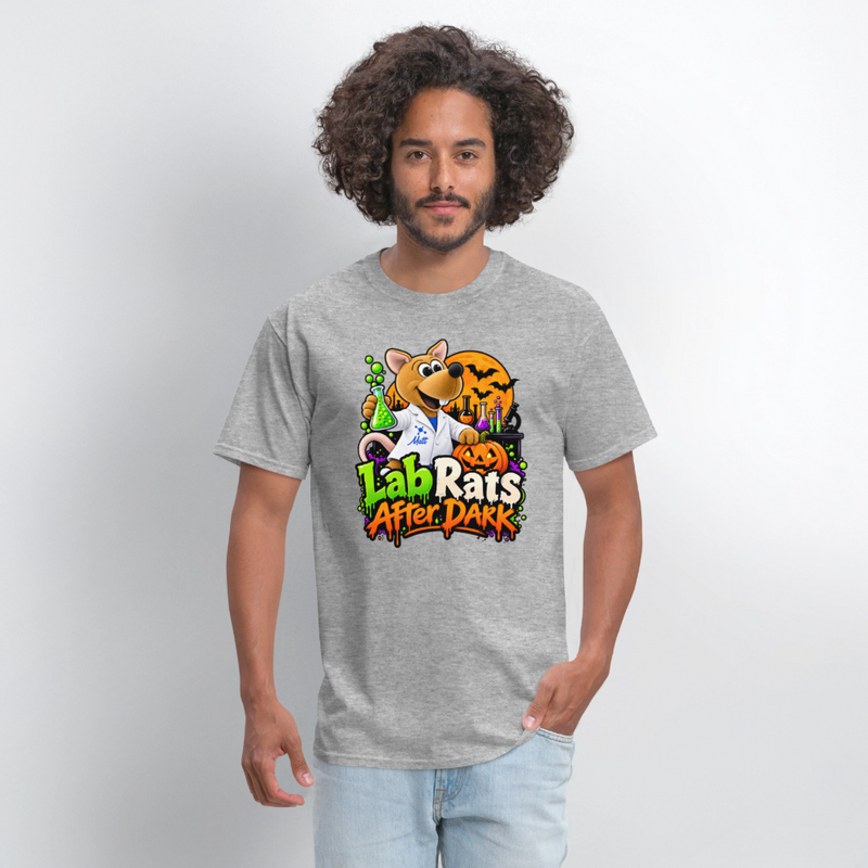 Matt - Lab Rats after Dark - Halloween Men's T-Shirt - heather gray