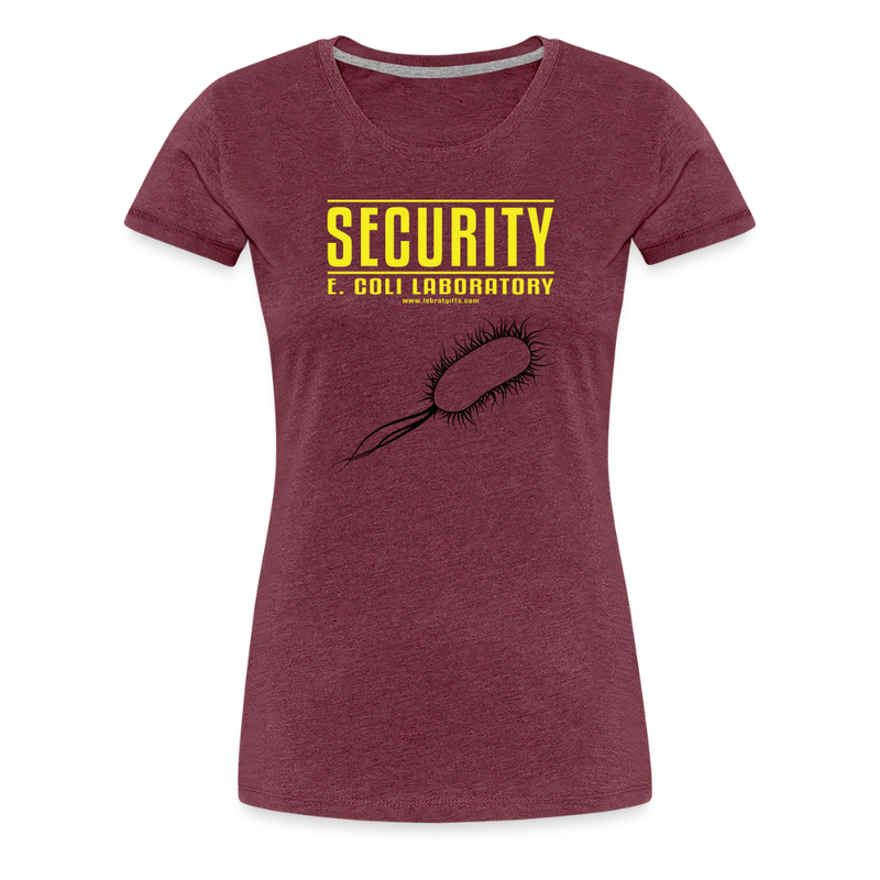 "Security E. Coli Laboratory" - Women’s Premium T-Shirt - heather burgundy