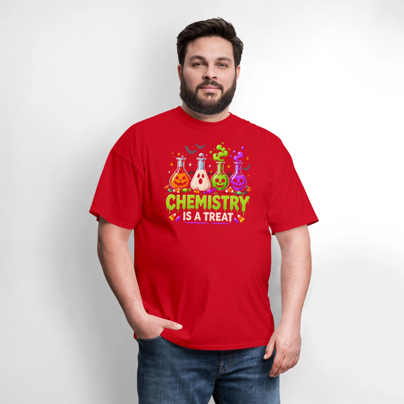 Chemistry is a Treat Halloween Men's T-Shirt - red