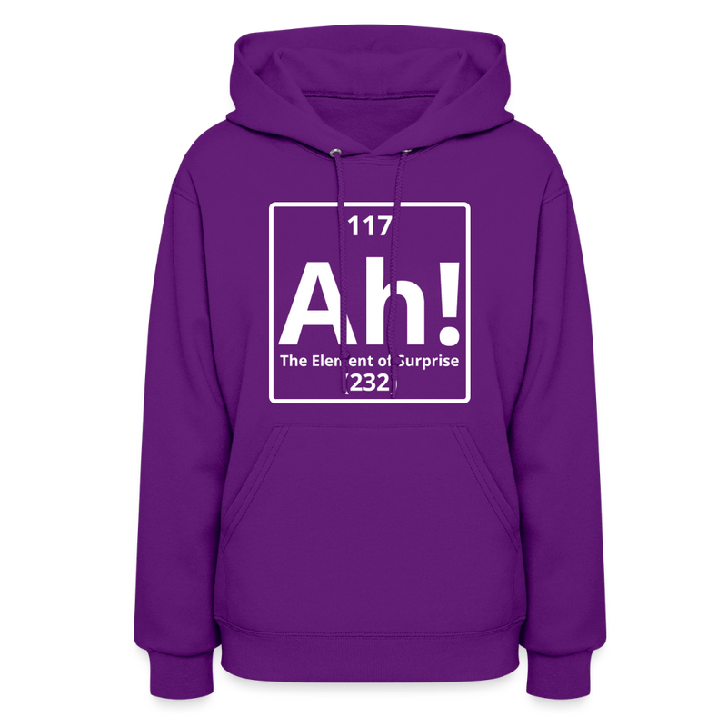 "Ah! The Element of Surprise" Science T-Shirt – Funny Chemistry Shirt - Women's Hoodie - purple
