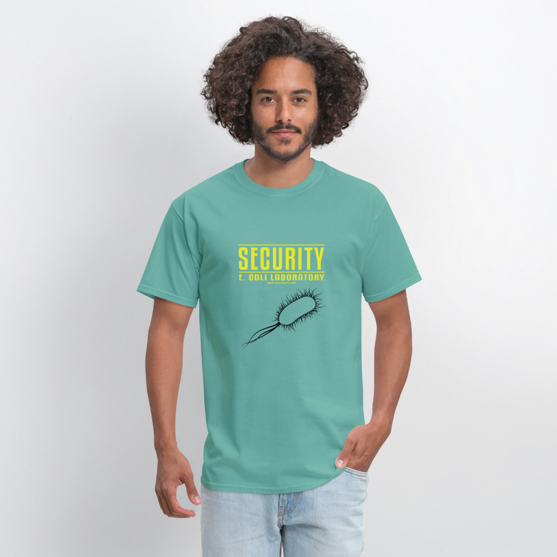 "Security E. Coli Laboratory" - Men's T-Shirt | GILDAN 5000 - aquatic