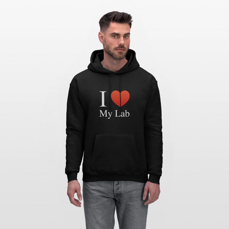 "I Love My Lab" - Men's Hoodie - black
