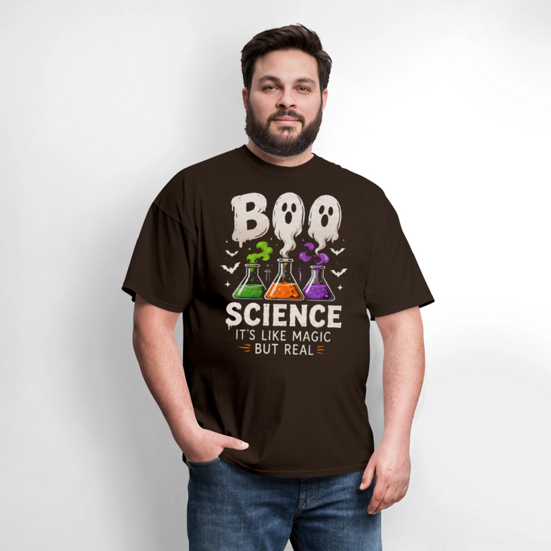 BOO SCIENCE HALLOWEEN Men's T-Shirt - brown